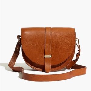 New Sezane Claude Suede brown saddle bag